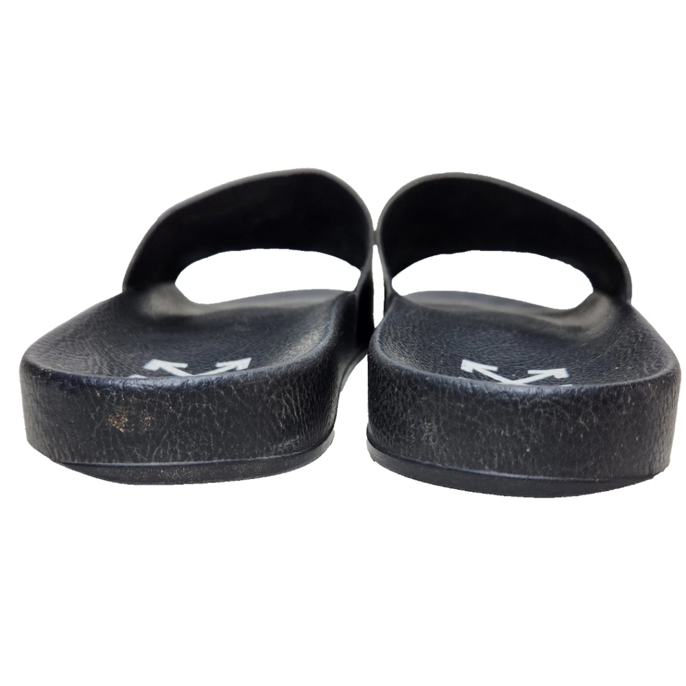 OFF-WHITE 'Slides' Sandals Men's Sz 12 US/45 It Black Leather 2013 Made In Italy - Picture 9 of 16